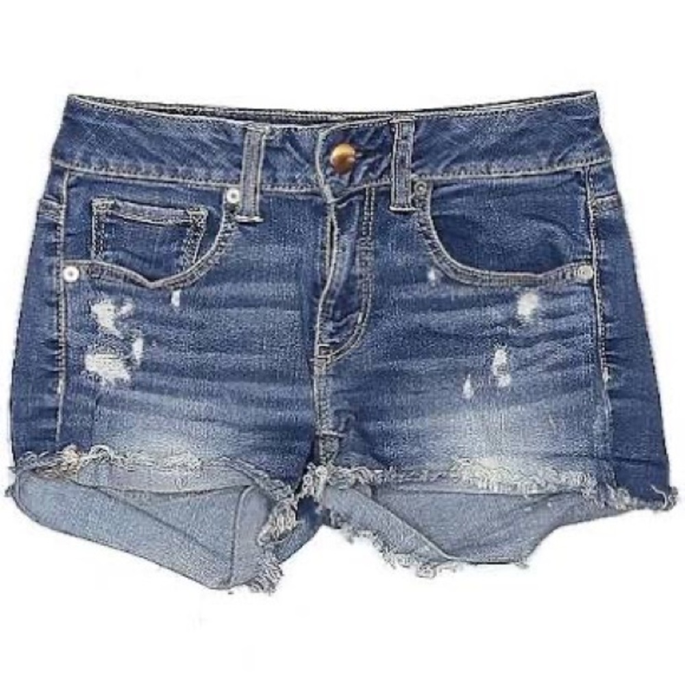 AMERICAN EAGLE OUTFITTERS Medium Rise and Medium Wash Jean Shorts